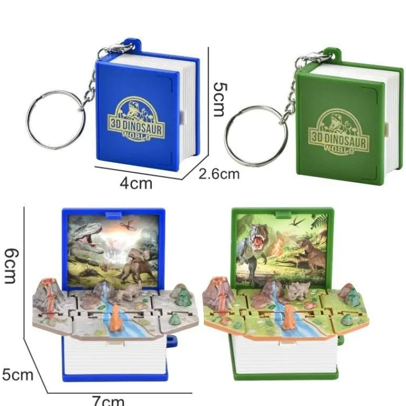 The Decor Haven Babyspielzeug-3D Dinosaurier Mini Schlüsselanhänger Spielzeug