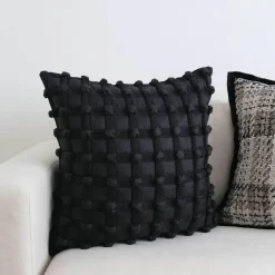 Pillow Haven Bettzeug-3D Dot Bubble Kissenbezug - Luxus Grau Schwarz Weiß Dekor