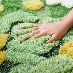 Soft Steps Badezimmer-3D Flocked Moss Mats - Realistic Greenery Decor