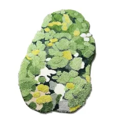 Soft Steps Badezimmer-3D Flocked Moss Mats - Realistic Greenery Decor