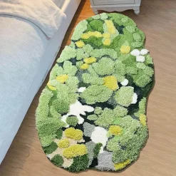 Soft Steps Badezimmer-3D Flocked Moss Mats - Realistic Greenery Decor