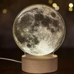 The Gilded Nest Beleuchtung-3D Moon Lamp - LED Night Light for Atmosphere