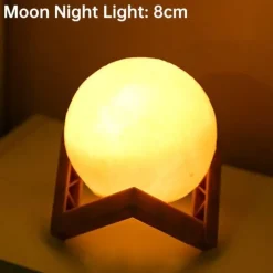 The Gilded Nest Beleuchtung-3D Moon Night Lamp - Rechargeable LED Touch Light