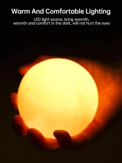 The Gilded Nest Beleuchtung-3D Moon Night Lamp - Rechargeable LED Touch Light