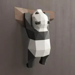 Comfort u0026 Style Wohndeko-3D Panda Wandkunst - Handgemachtes geometrisches Dekor