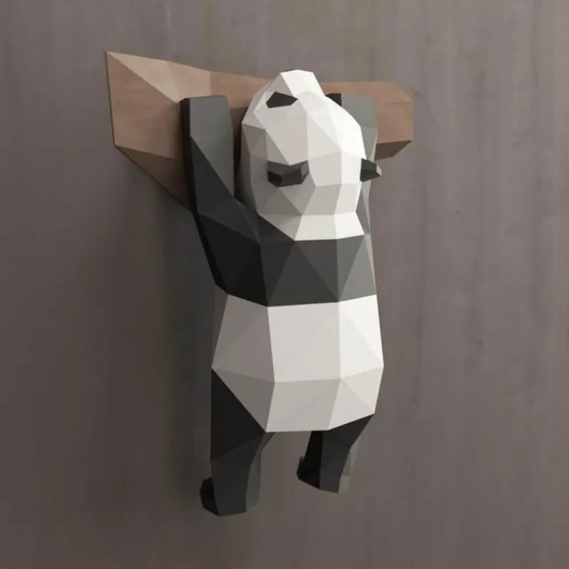 Comfort u0026 Style Wohndeko-3D Panda Wandkunst - Handgemachtes geometrisches Dekor