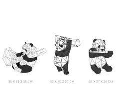 Comfort u0026 Style Wohndeko-3D Panda Wandkunst - Handgemachtes geometrisches Dekor