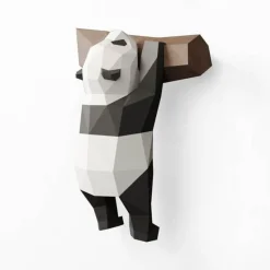 Comfort u0026 Style Wohndeko-3D Panda Wandkunst - Handgemachtes geometrisches Dekor