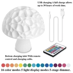 Comfort u0026 Style Beleuchtung-3D Printed Mushroom Lamp - Modern Elegant Home Decor