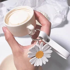 Tom Küche & Esszimmer-Daisy Flower 350 ml Glaswasserflasche – Stilvoller tragbarer Becher