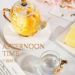 Plates u0026 More Küche & Esszimmer-Daisy Kristallglas-Teekannen-Set – Emaille für heiße und kalte Getränke