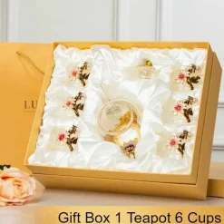 Plates u0026 More Küche & Esszimmer-Daisy Kristallglas-Teekannen-Set – Emaille für heiße und kalte Getränke