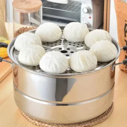 Tom Küche & Esszimmer-Dampfgarer aus Edelstahl für Brötchen, Mais und Eier – langlebiges Küchenutensil