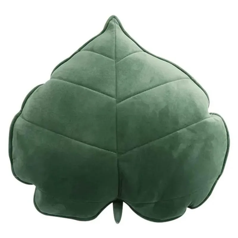 Pillow Haven Bettzeug-3D-Blatt-Plüschkissen – weiches Wurfkissen für Zuhause und Auto