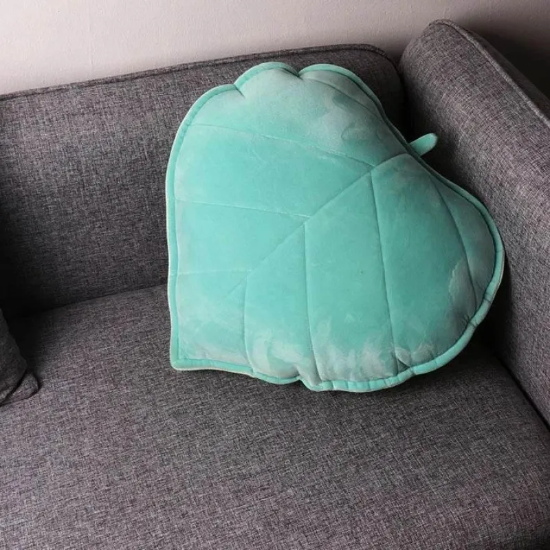 Pillow Haven Bettzeug-3D-Blatt-Plüschkissen – weiches Wurfkissen für Zuhause und Auto