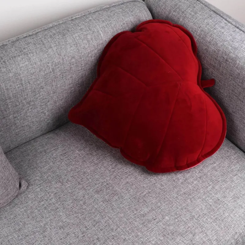 Pillow Haven Bettzeug-3D-Blatt-Plüschkissen – weiches Wurfkissen für Zuhause und Auto