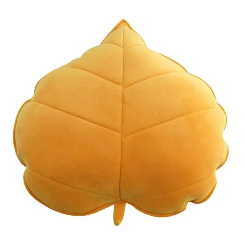 Pillow Haven Bettzeug-3D-Blatt-Plüschkissen – weiches Wurfkissen für Zuhause und Auto