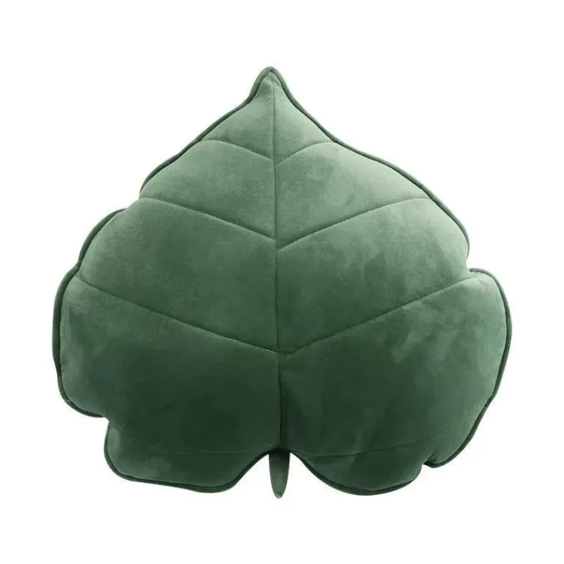 Pillow Haven Bettzeug-3D-Blatt-Plüschkissen – weiches Wurfkissen für Zuhause und Auto