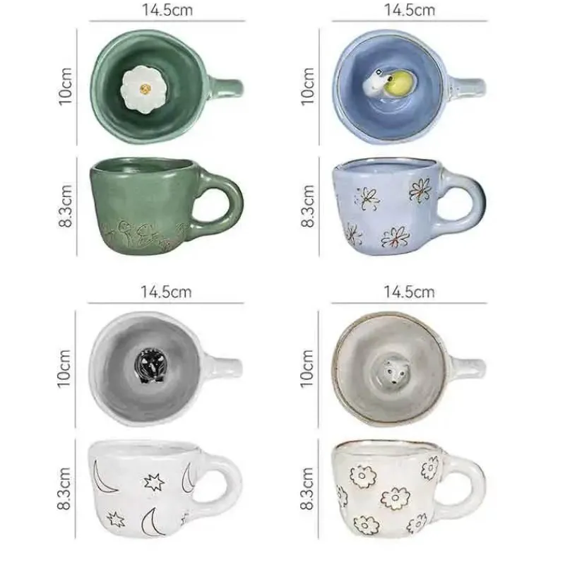 Plates u0026 More Küche & Esszimmer-3D-Cartoon-Tier-Kaffeetassen – Einzigartige handgemachte Geschenkideen