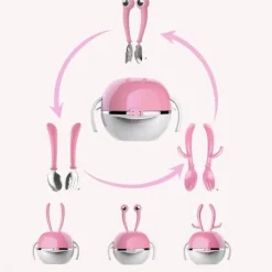 Kinder The Decor Haven Kinderwagen & Zubehör|Outdoor-Artikel-Deer Baby-Essset – 5-in-1-Geschirr-Essentials für Kleinkinder