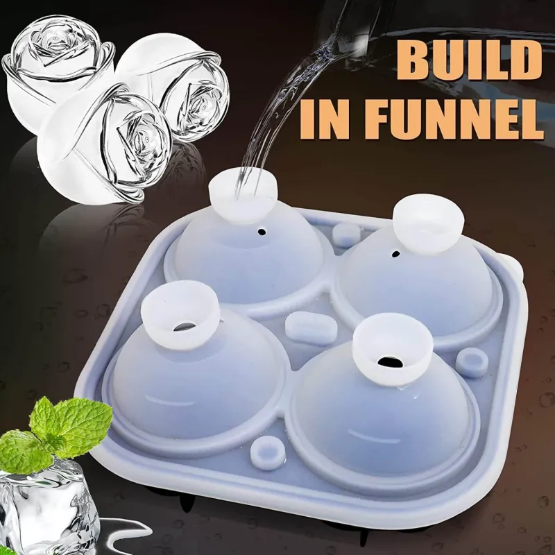 The Culinary Kit Küche & Esszimmer-3D-Eisform in Rosenform – großer, eleganter Eiswürfelbereiter