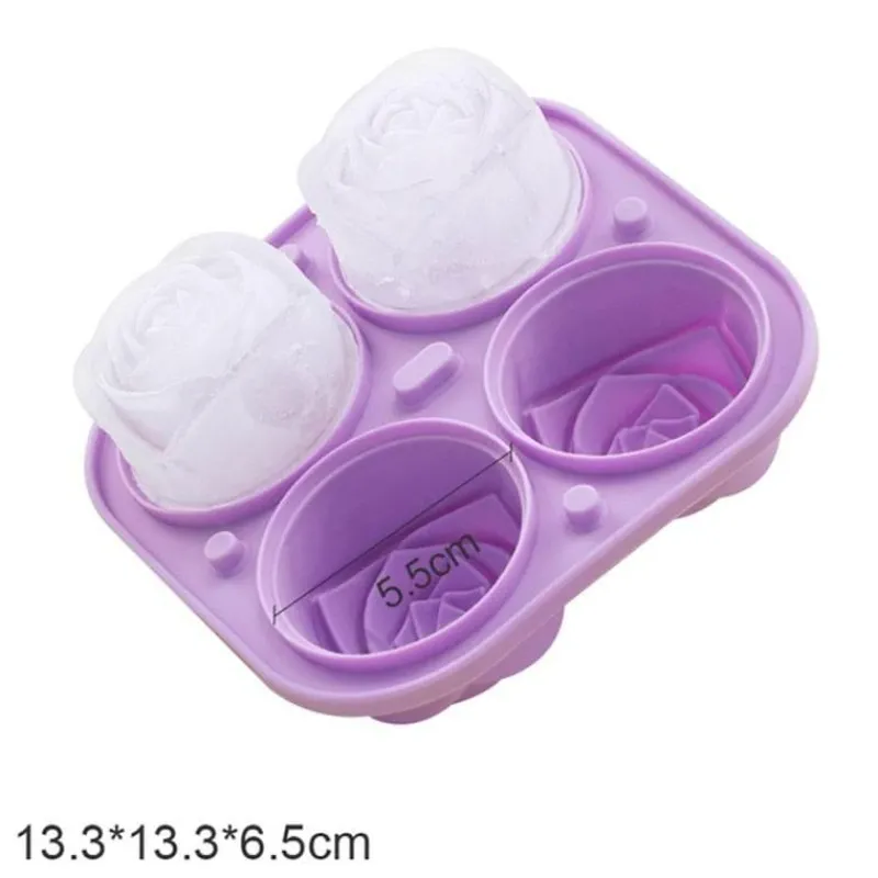 The Culinary Kit Küche & Esszimmer-3D-Eisform in Rosenform – großer, eleganter Eiswürfelbereiter