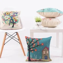 Cozy Haven Bettzeug-Dekorative Kissenbezüge mit Baummotiv – Niedliche Akzentbezüge für Zuhause
