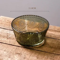 Elegance at the Table Küche & Esszimmer-Dekorative Sonnenblumen-Glasschale - Geprägte Schale