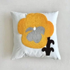 Pillow Haven Bettzeug-Dekorativer Kissenbezug aus Sonnenblumen-Jacquard