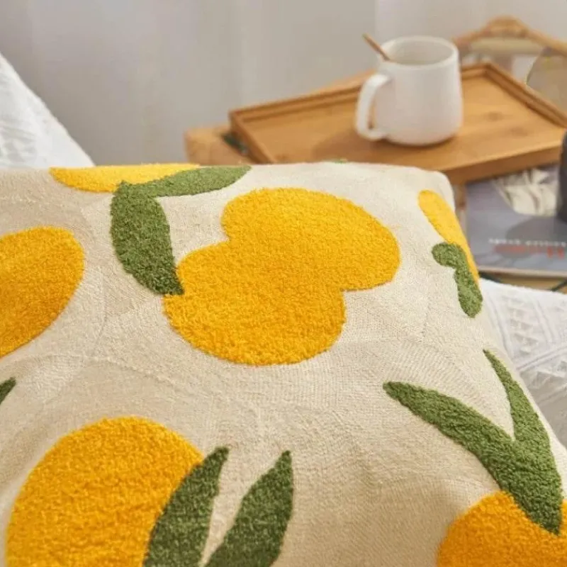 Pillow Haven Bettzeug-Dekorativer Kissenbezug aus Sonnenblumen-Jacquard
