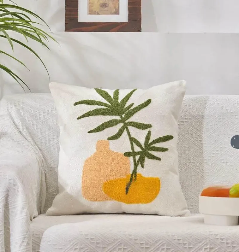 Pillow Haven Bettzeug-Dekorativer Kissenbezug aus Sonnenblumen-Jacquard