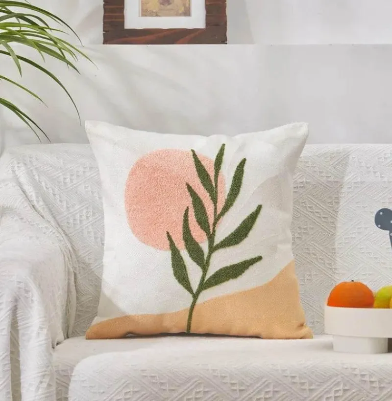 Pillow Haven Bettzeug-Dekorativer Kissenbezug aus Sonnenblumen-Jacquard