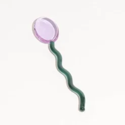 The Culinary Kit Küche & Esszimmer-Dessertlöffel aus gewelltem Glas – elegante Servierutensilien