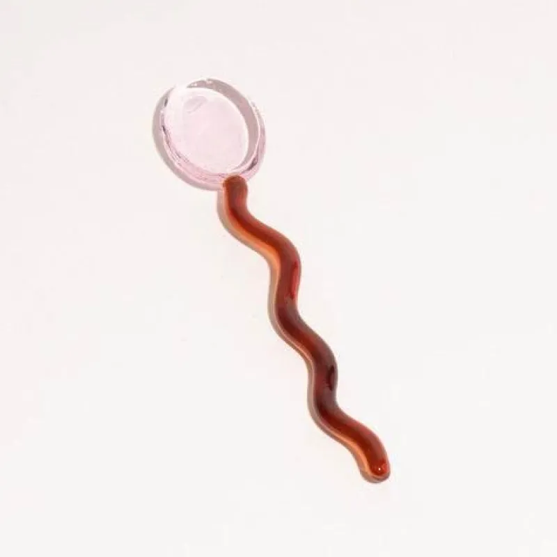 The Culinary Kit Küche & Esszimmer-Dessertlöffel aus gewelltem Glas – elegante Servierutensilien