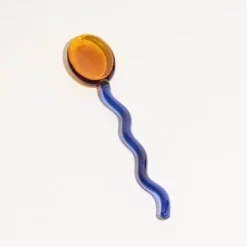 The Culinary Kit Küche & Esszimmer-Dessertlöffel aus gewelltem Glas – elegante Servierutensilien