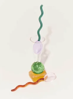 The Culinary Kit Küche & Esszimmer-Dessertlöffel aus gewelltem Glas – elegante Servierutensilien