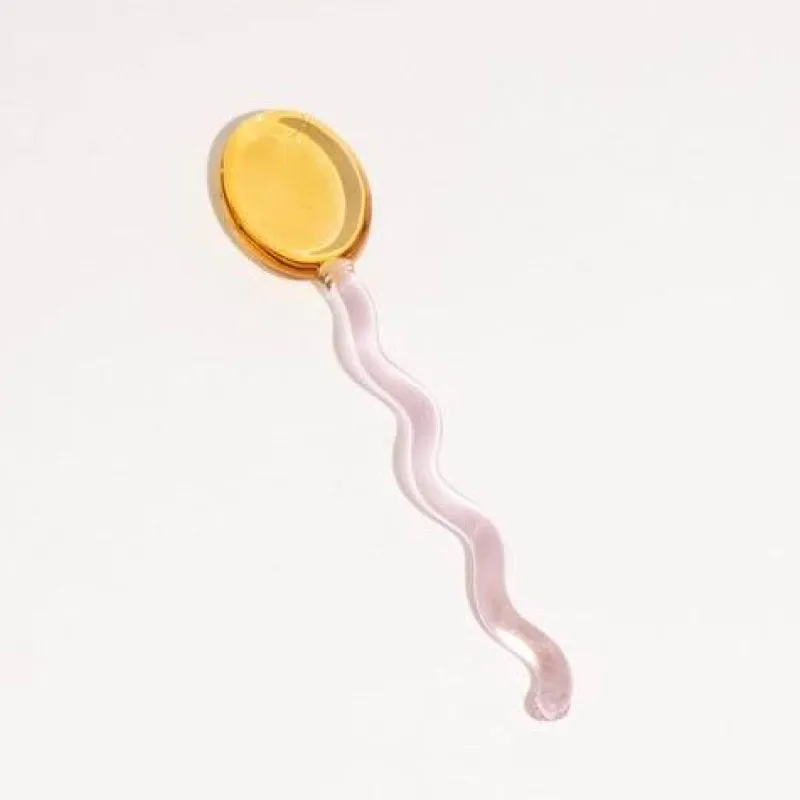 The Culinary Kit Küche & Esszimmer-Dessertlöffel aus gewelltem Glas – elegante Servierutensilien