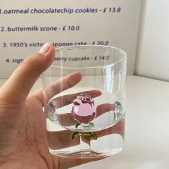 Plates u0026 More Küche & Esszimmer-3D-Frühstückstasse aus Glas mit Henkel in Rosenform – Saft-, Kaffee-, Tee- und Milchbecher