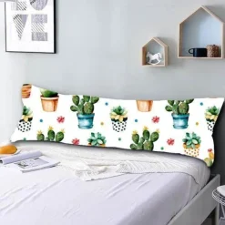 Cozy Haven Bettzeug-3D-gedruckter Kaktus-Kissenbezug - Dekorativer Kissenbezug
