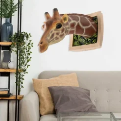 Willow u0026 Whim Wohndeko-3D-Giraffe-Wandkunst – einzigartiger Wohndekor-Akzent