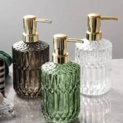 The Bath Nook Badezimmer-Diamond Glass Soap Dispenser - Elegant Bathroom Accessory