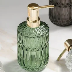 The Bath Nook Badezimmer-Diamond Glass Soap Dispenser - Elegant Bathroom Accessory