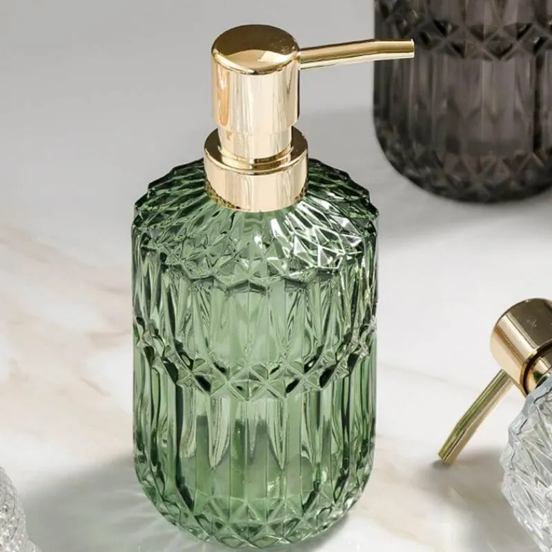 The Bath Nook Badezimmer-Diamond Glass Soap Dispenser - Elegant Bathroom Accessory