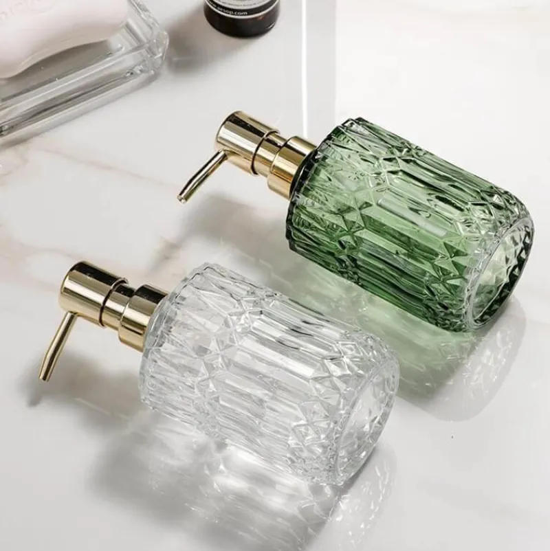 The Bath Nook Badezimmer-Diamond Glass Soap Dispenser - Elegant Bathroom Accessory