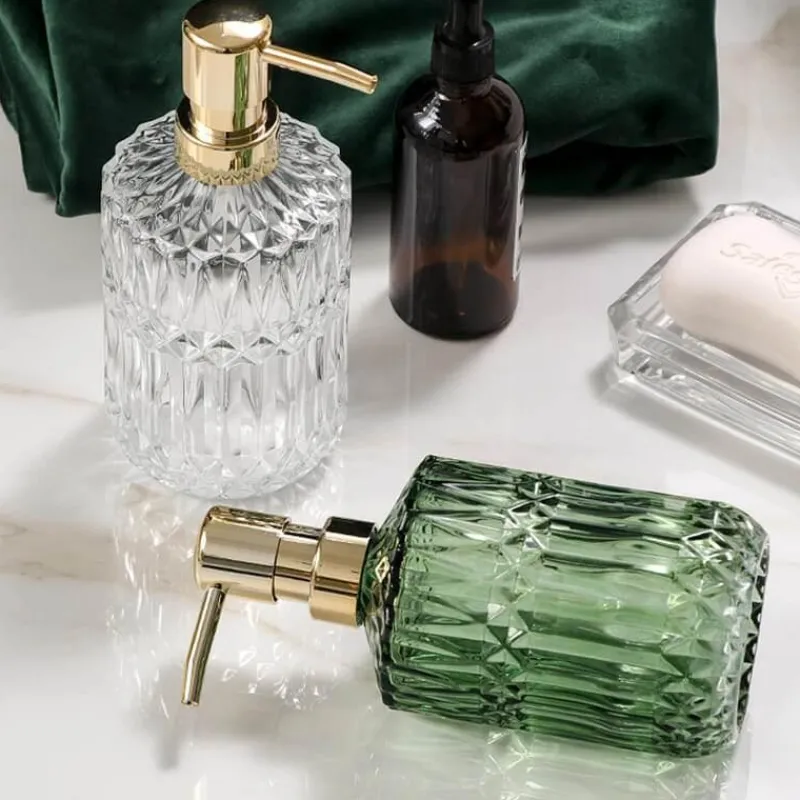 The Bath Nook Badezimmer-Diamond Glass Soap Dispenser - Elegant Bathroom Accessory