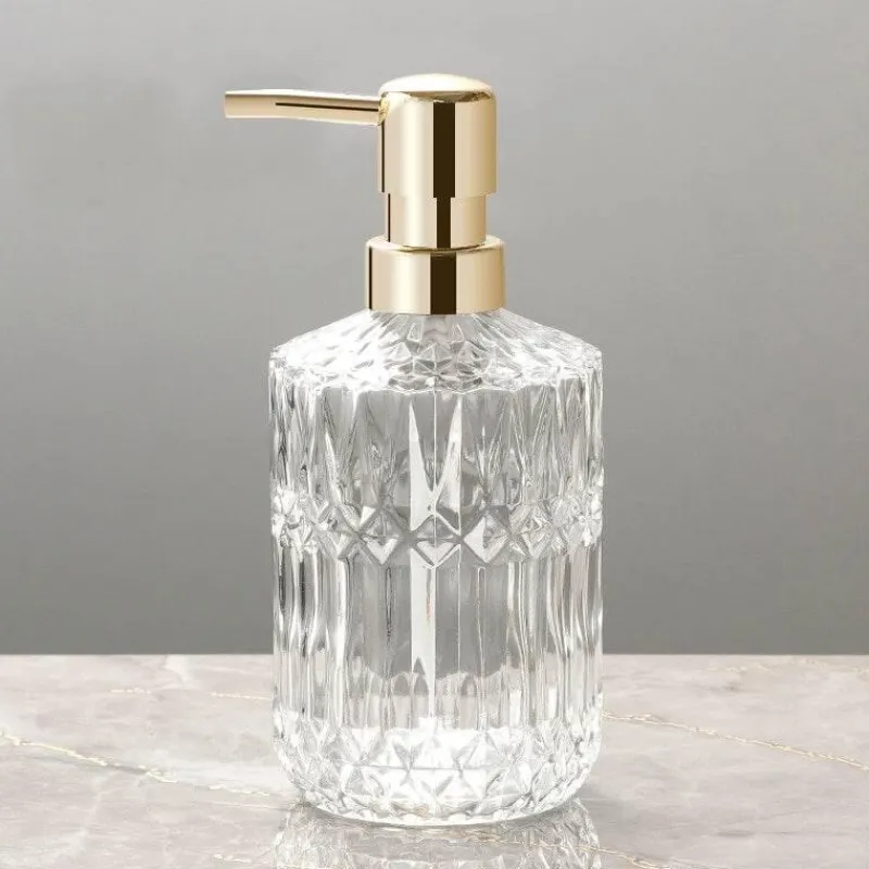 The Bath Nook Badezimmer-Diamond Glass Soap Dispenser - Elegant Bathroom Accessory