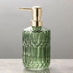 The Bath Nook Badezimmer-Diamond Glass Soap Dispenser - Elegant Bathroom Accessory