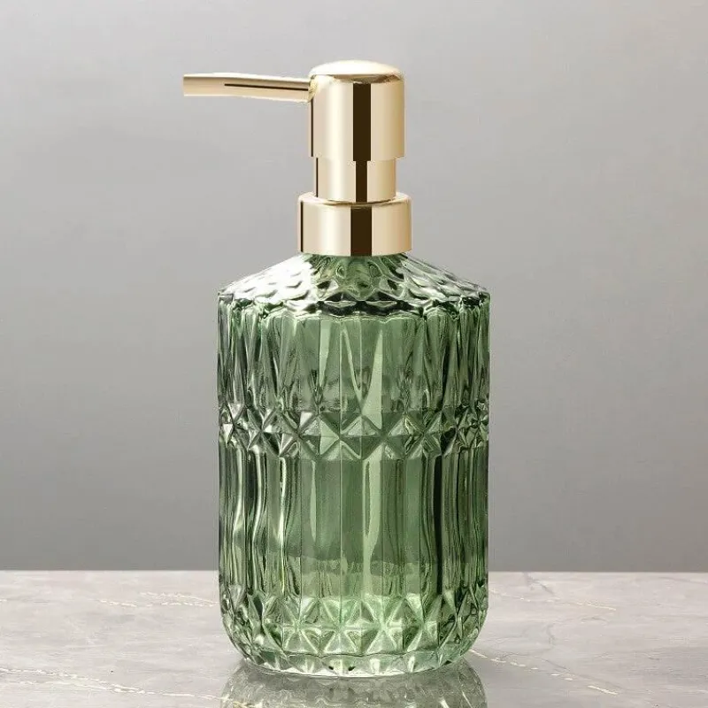 The Bath Nook Badezimmer-Diamond Glass Soap Dispenser - Elegant Bathroom Accessory