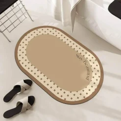 Soft Steps Badezimmer-Diatom Bath Mat - Absorbent Oval Bathroom Rug