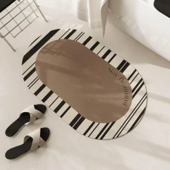 Soft Steps Badezimmer-Diatom Bath Mat - Absorbent Oval Bathroom Rug